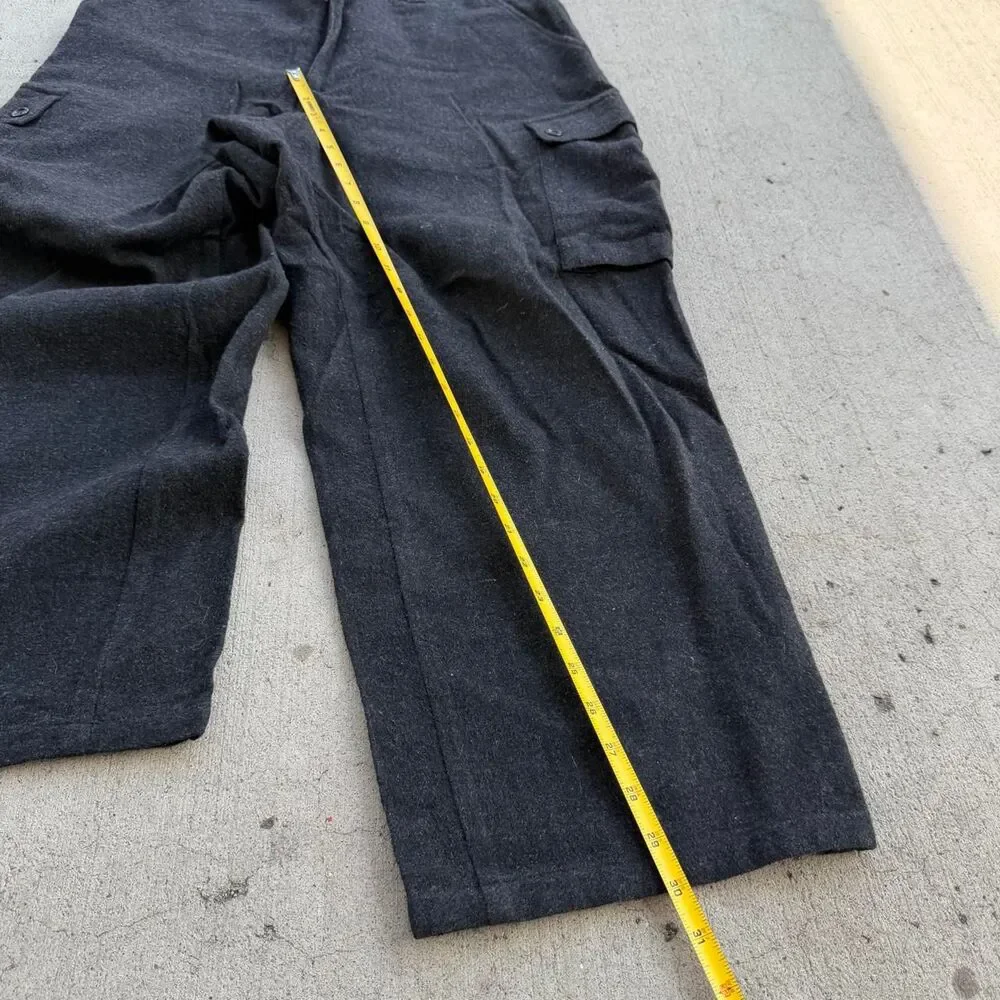 Baggy Black Mossimo Cargo Black Dress Pants Wool Size 32 Baggy